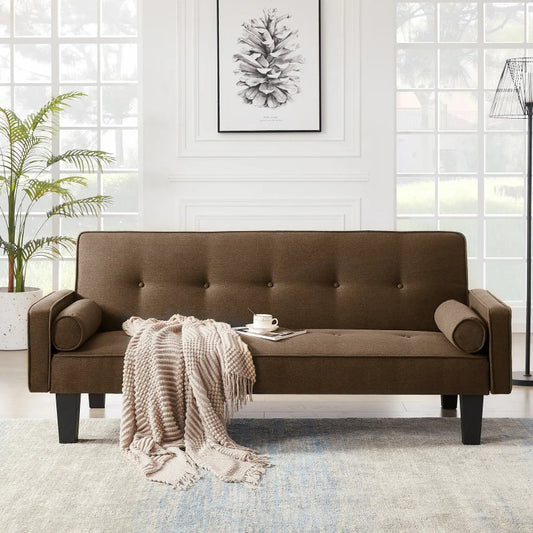 Brown Fabric Sofa 3 Seater